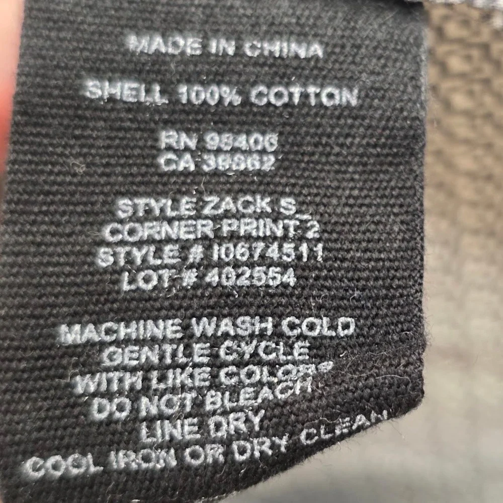 Theory Men's Medium Zack S Shirt Black White Geometric Corner Print Short Sleeve